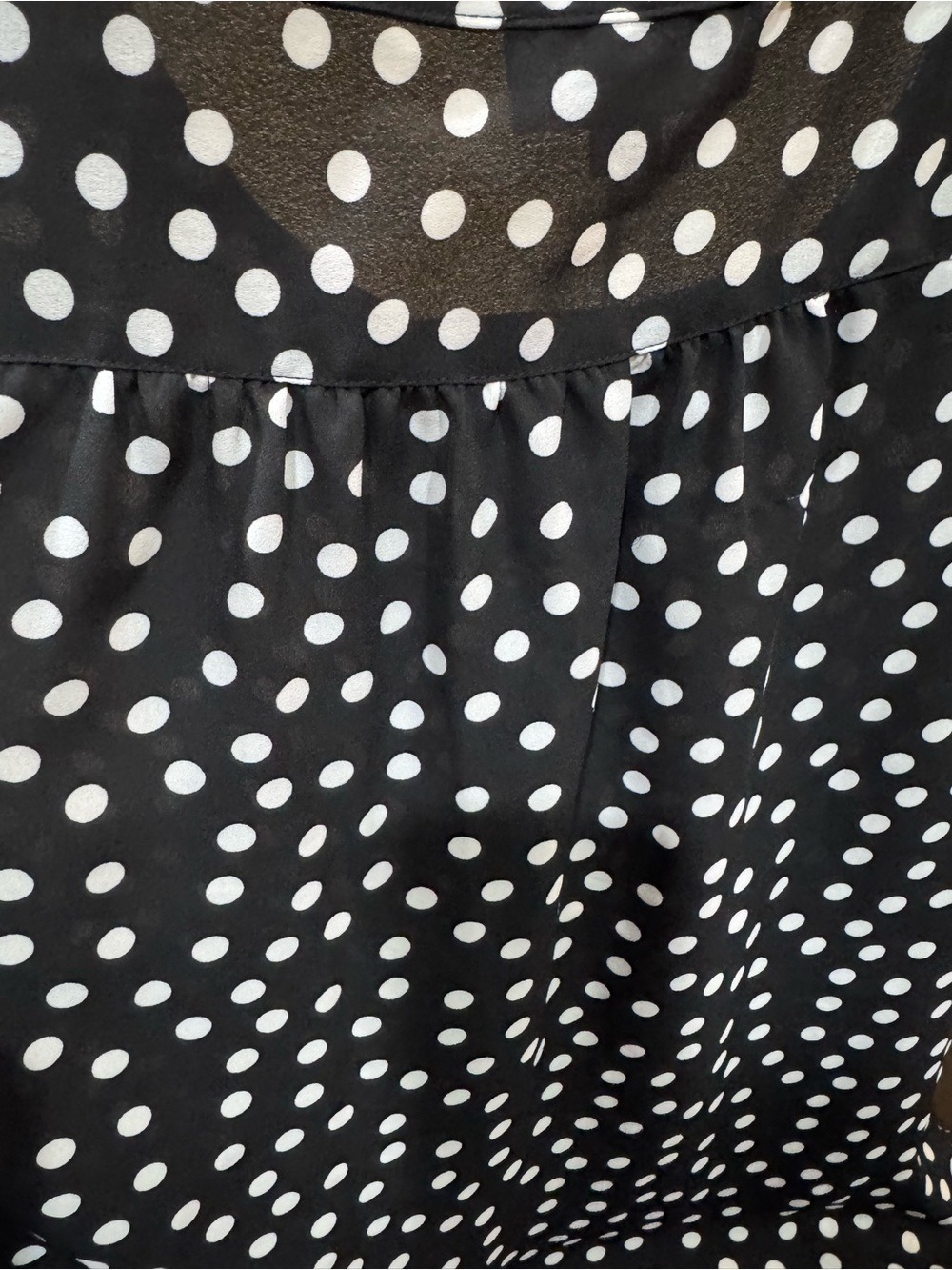 48.LOFT Black and White Polka Dot Sleeveless Blouse - Picture 9 of 9